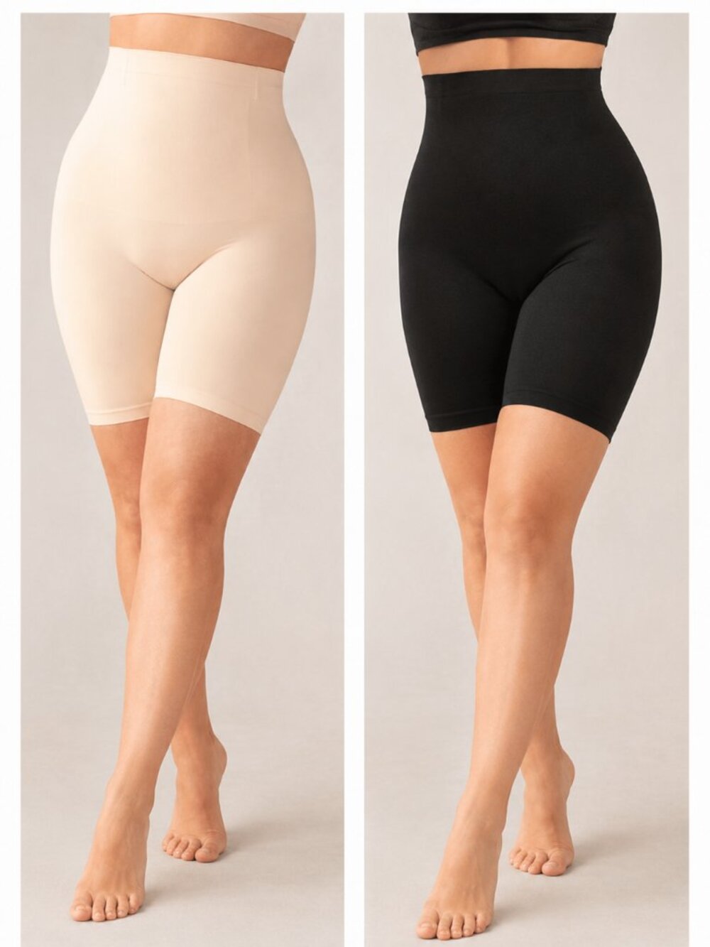 Empetua All Day Every Day High Waisted Shaper Shorts Bundle XXXL Black Beige